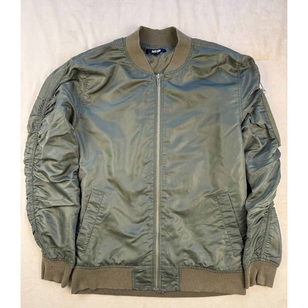 Jackson Olive Green MA-1 Bomber Jacket Men’s Small Military Flight Style